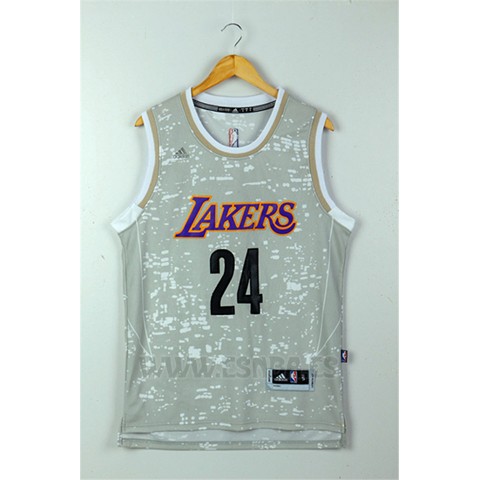 Camiseta Luces De La Ciudad Los Angeles Lakers Kobe Bryant #24 Gris